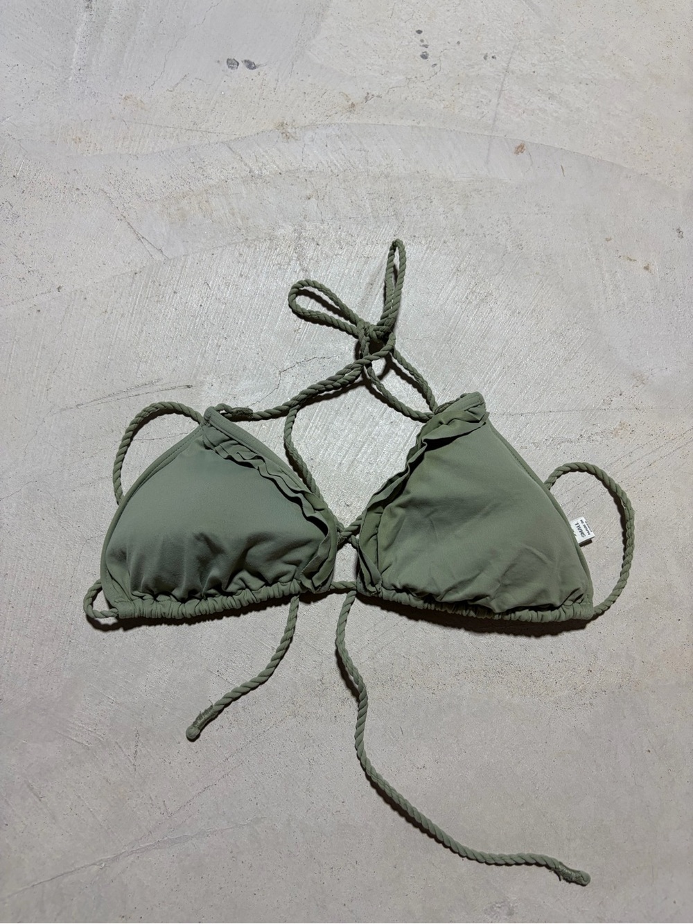 Abercrombie & fitch y2k Women’s Olive Green Triangle Bikini Top small
